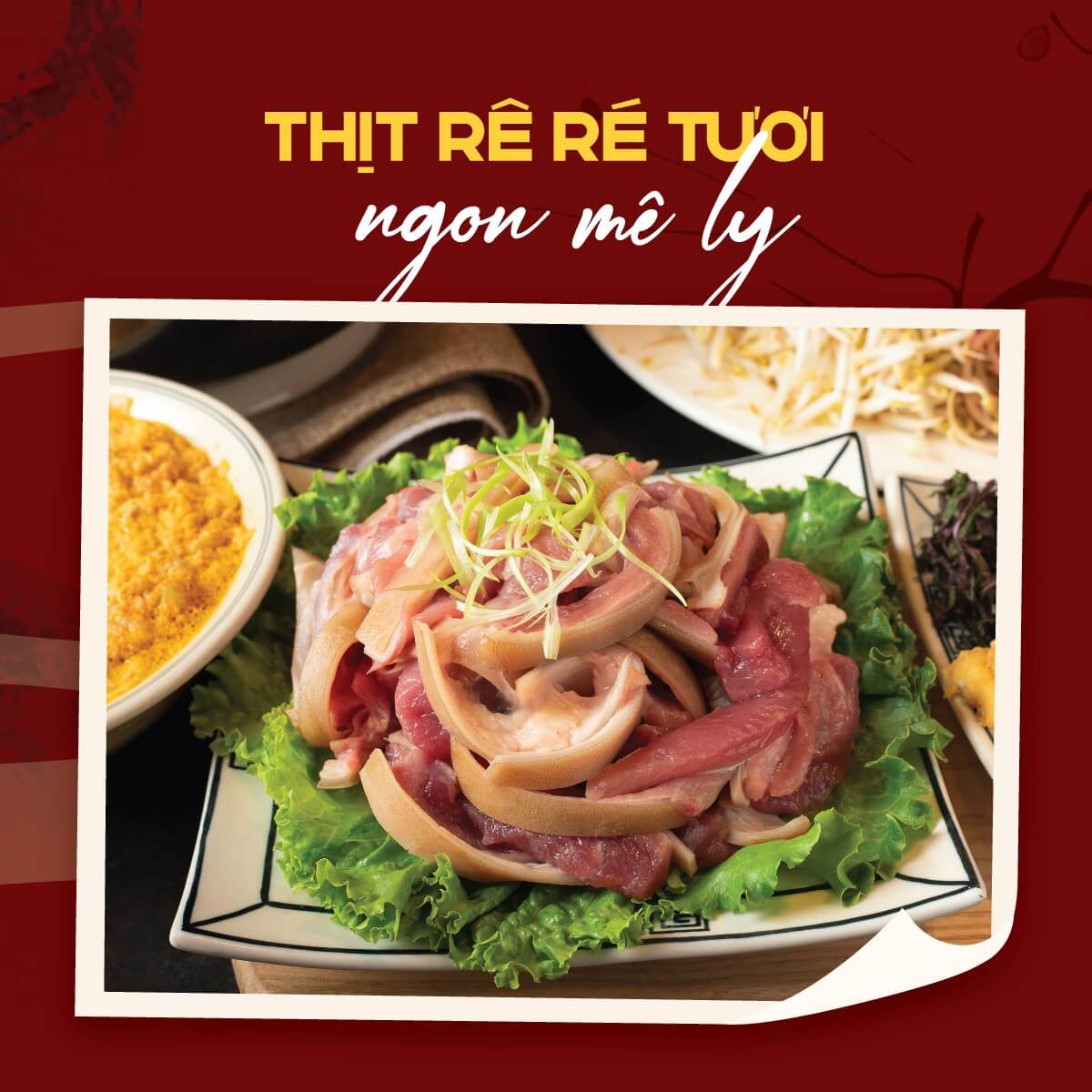 Song Dương tặng thêm đĩa thịt dê ré tươi ngon khi khách gọi lẩu gà Tây Bắc