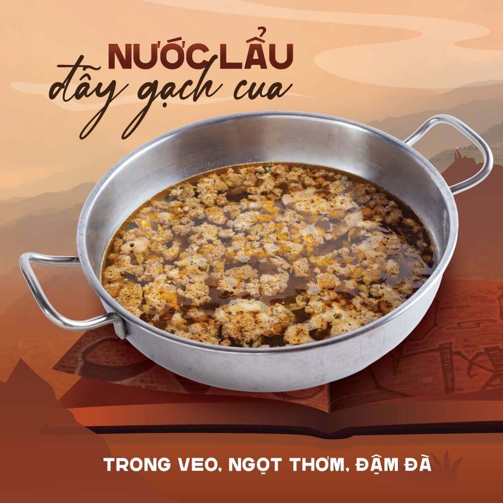 Nồi nước dùng đẫy gạch cua đồng