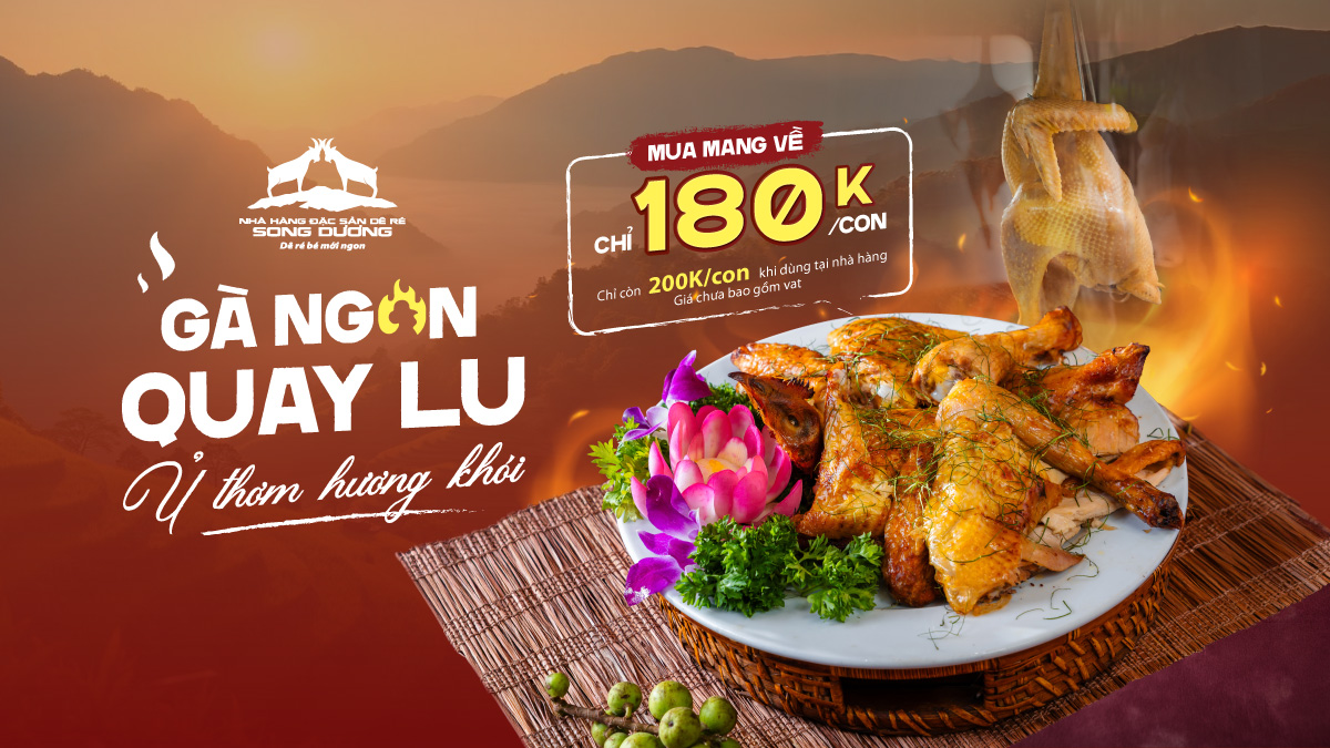 Gà ta ngon quay lu tại Song Dương